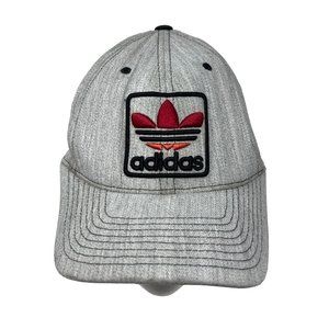 Adidas Flexfit Gray Embroidered‎ Logo Cap Hat Size Small-Medium